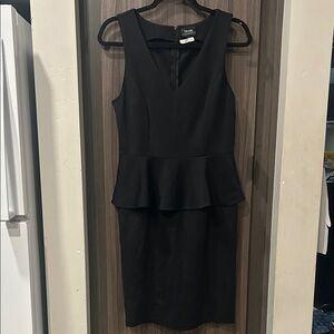 H&M Black Midi Peplum Dress
